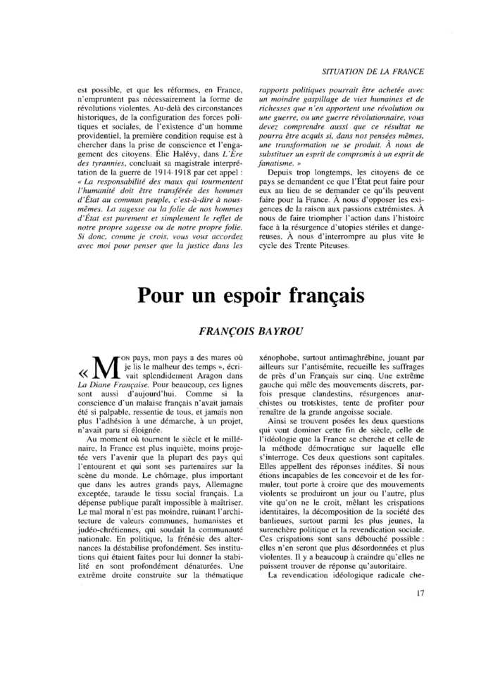 Pour un espoir français
 – page 1