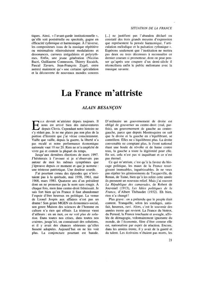 La France m’attriste
 – page 1
