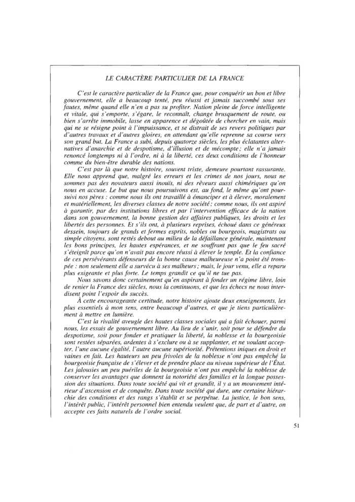 LE CARACTÈRE PARTICULIER DE LA FRANCE
 – page 1