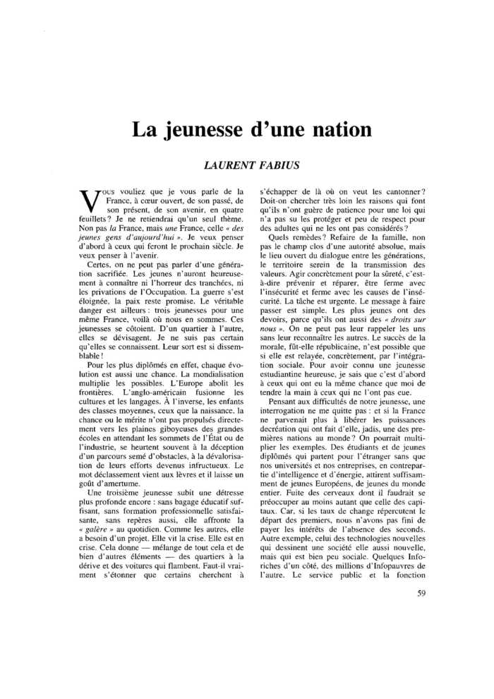 La jeunesse d’une nation
 – page 1