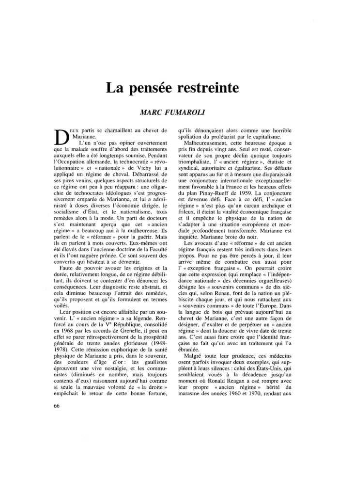 La pensée restreinte
 – page 1