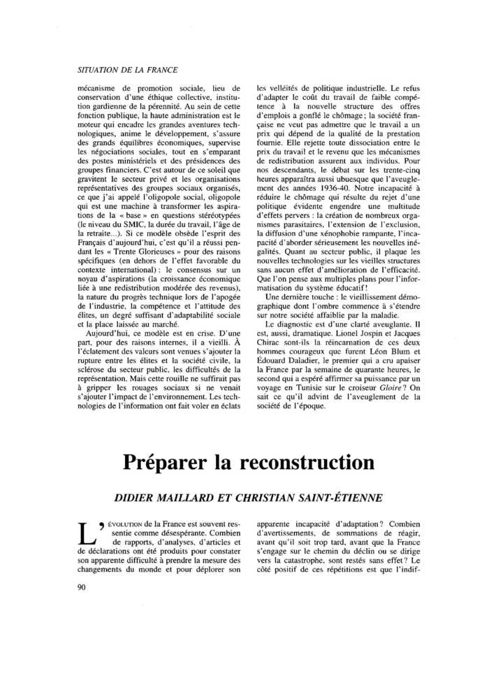 Préparer la reconstruction
 – page 1