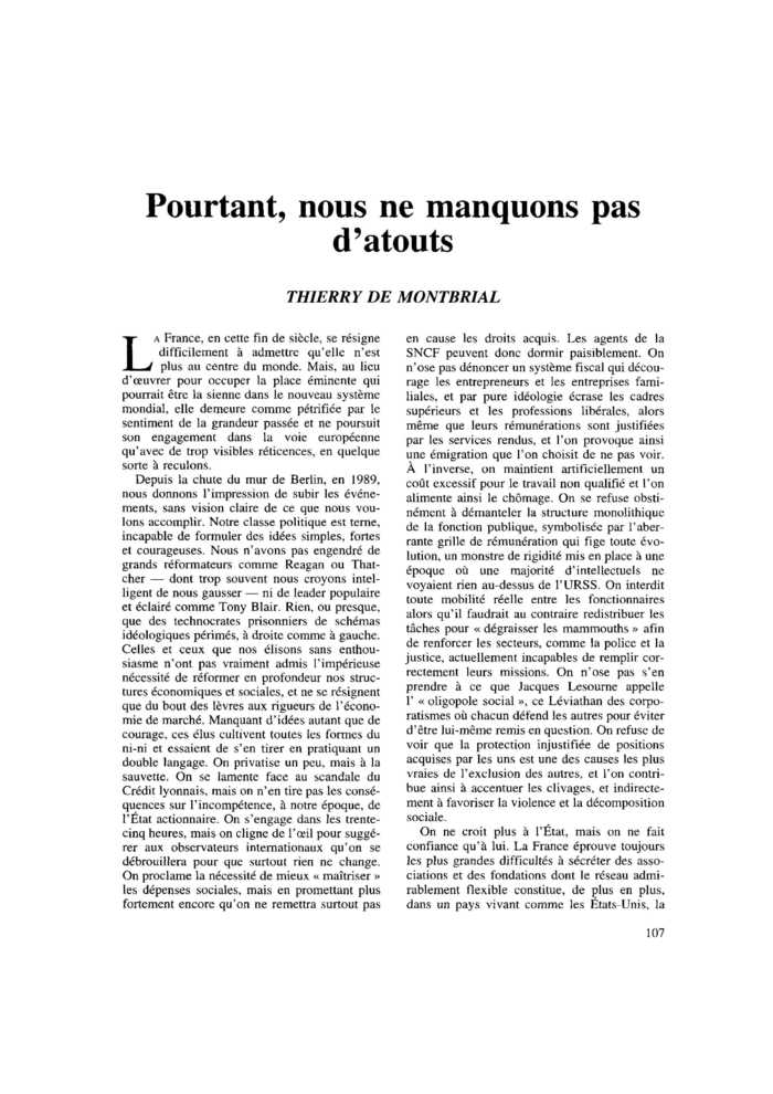 Pourtant, nous ne manquons pas d’atouts
 – page 1