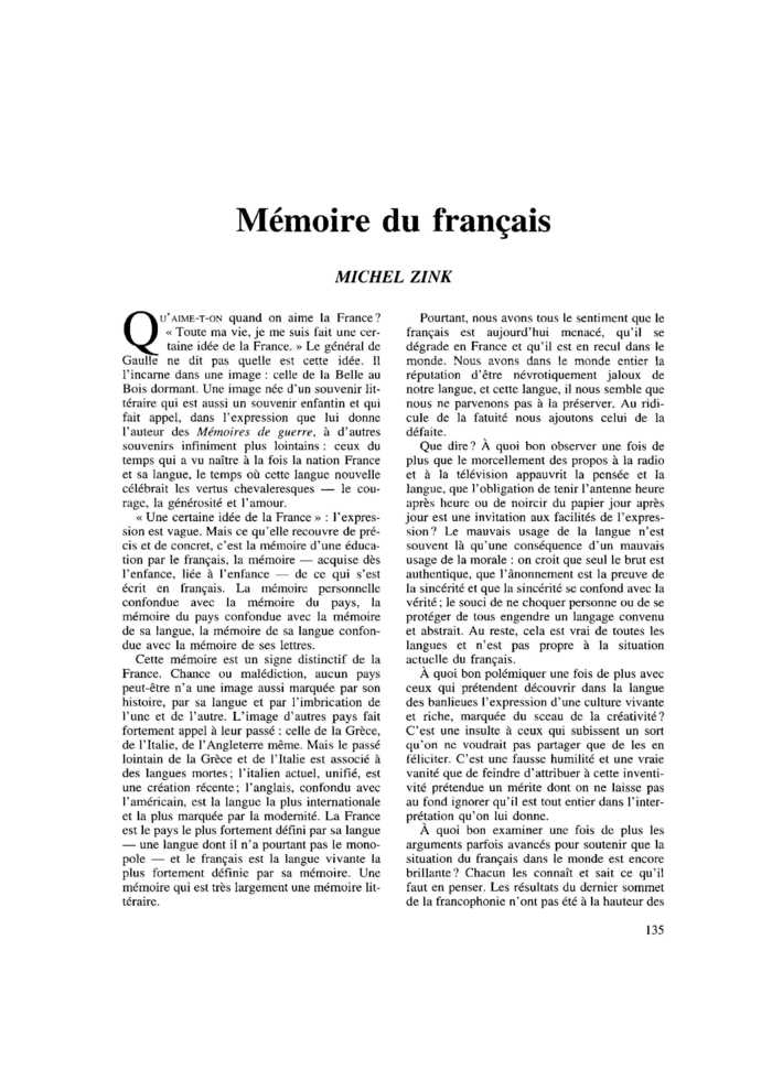 Mémoire du français
 – page 1