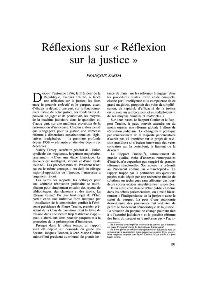 Réflexions sur « Réflexion sur la justice »
 – page 1