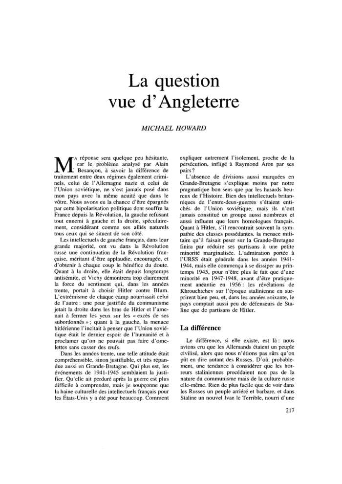 La question vue d’Angleterre
 – page 1