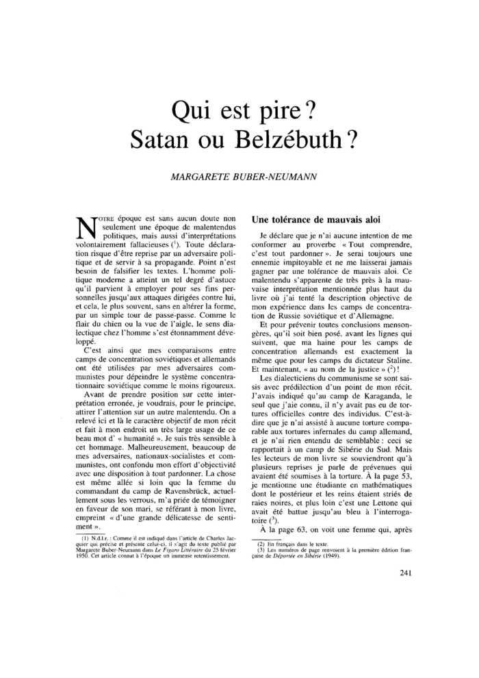 Qui est pire? Satan ou Belzébuth ?
 – page 1