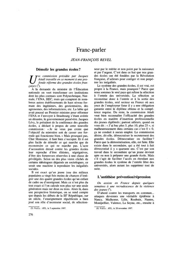 Franc-parler
 – page 1