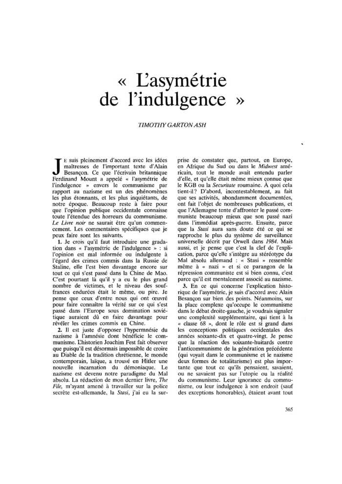 « Asymétrie de l’indulgence »
 – page 1