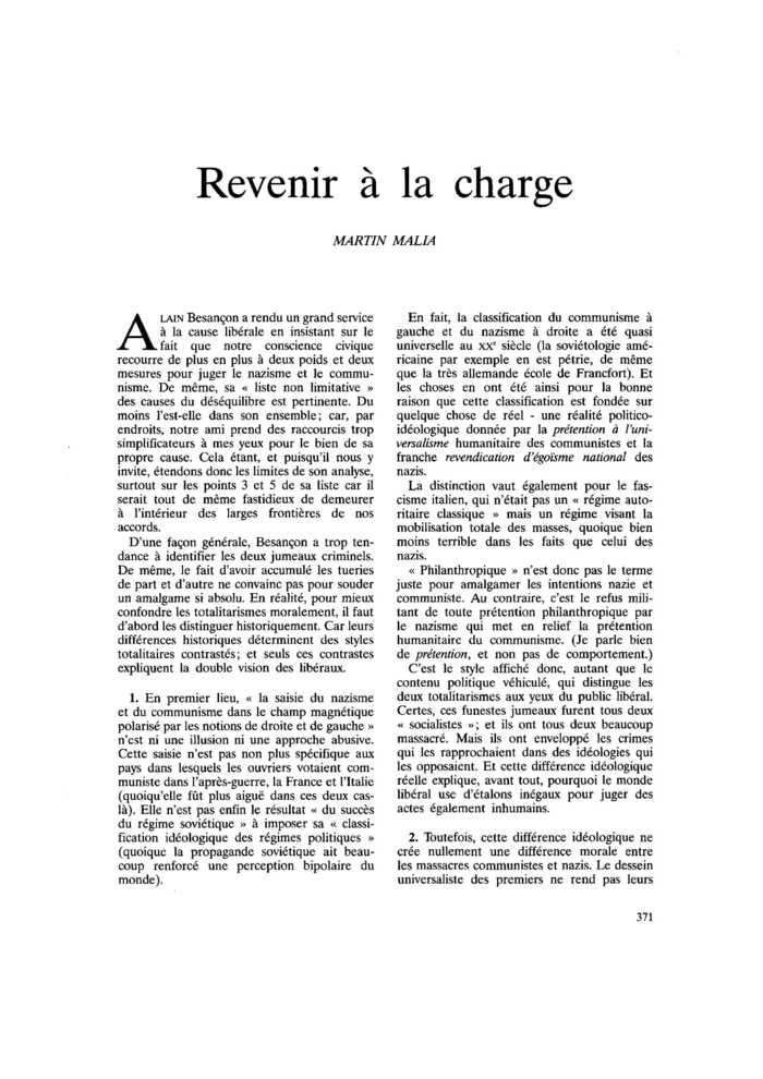 Revenir à la charge
 – page 1