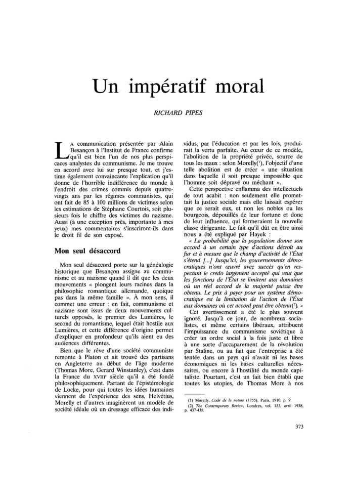 Un impératif moral
 – page 1