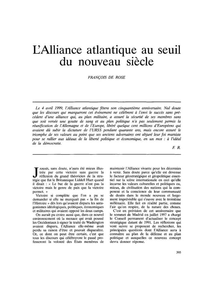 L’Alliance atlantique au seuil du nouveau siècle
 – page 1