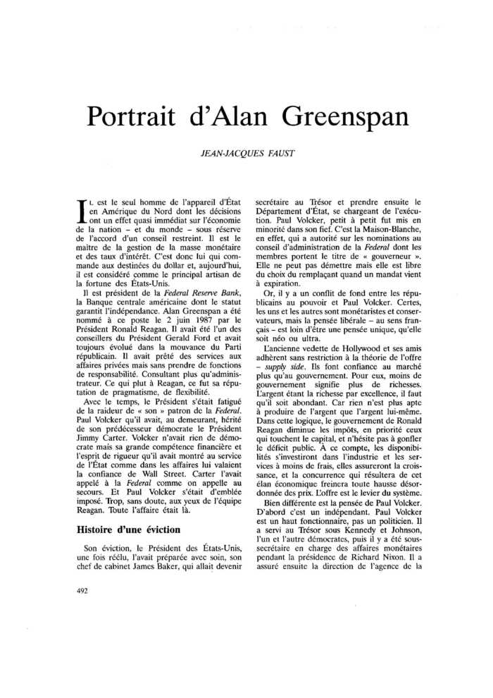 Portrait d’Alan Greenspan
 – page 1
