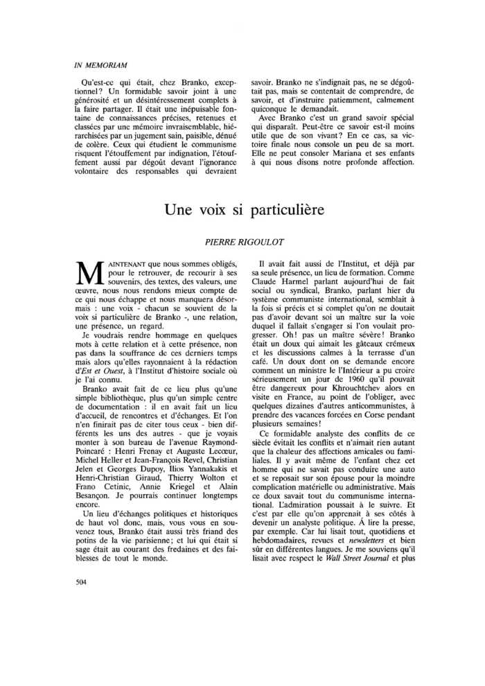 Une voix si particulière
 – page 1
