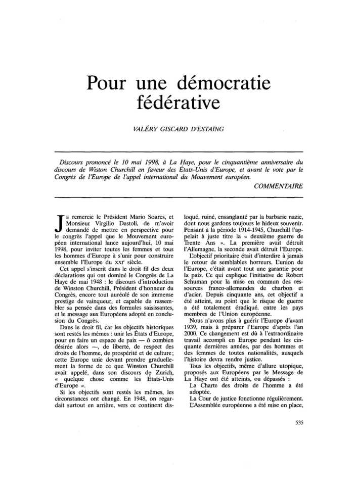 Pour une démocratie fédérative
 – page 1