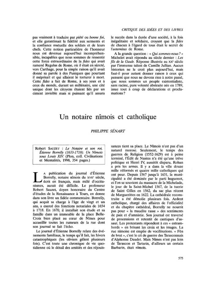 Un notaire nîmois et catholique
 – page 1