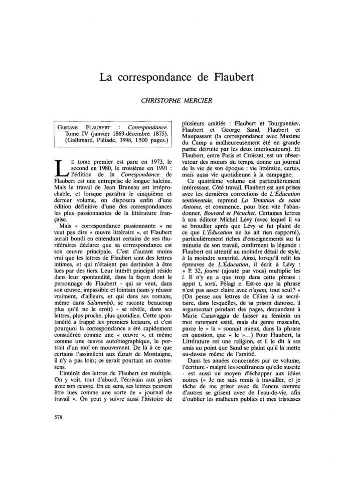 La correspondance de Flaubert
 – page 1