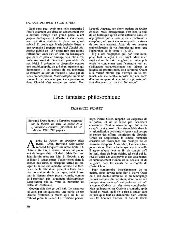 Une fantaisie philosophique
 – page 1