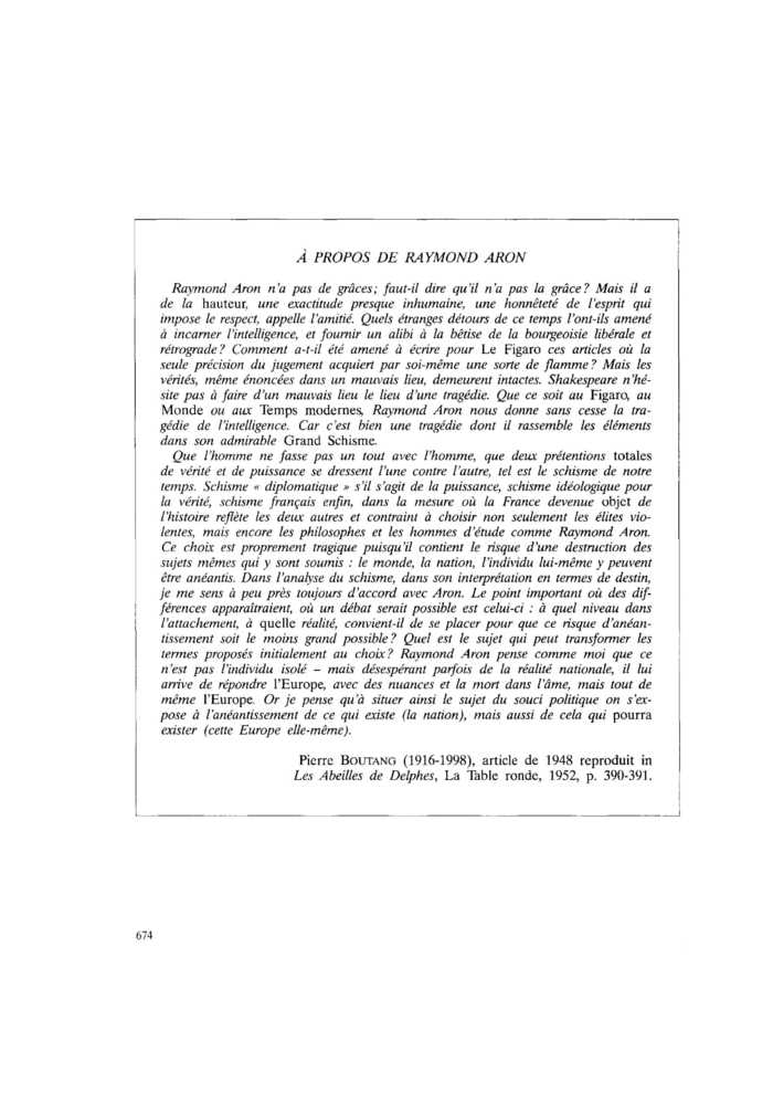 À PROPOS DE RAYMOND ARON
 – page 1