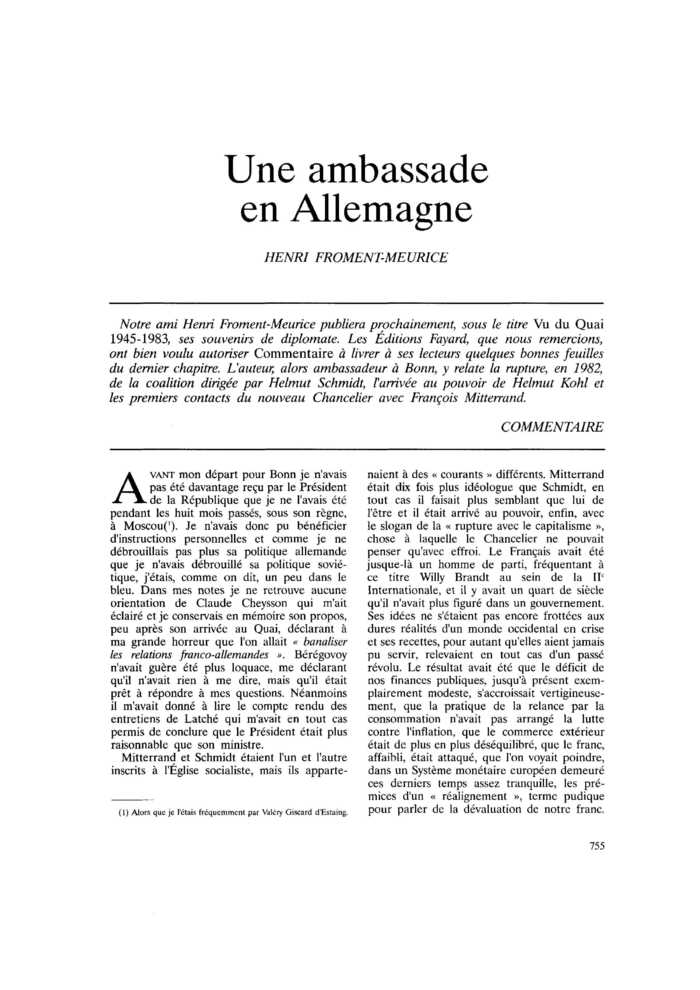 Une ambassade en Allemagne
 – page 1