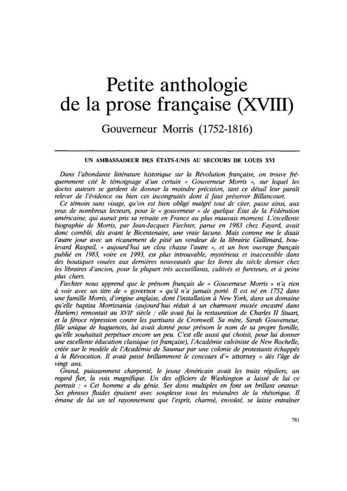 UN AMBASSADEUR DES ÉTATS-UNIS AU SECOURS DE LOUIS XVI
 – page 1