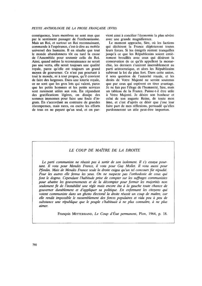 LE COUP DE MAÎTRE DE LA DROITE
 – page 1
