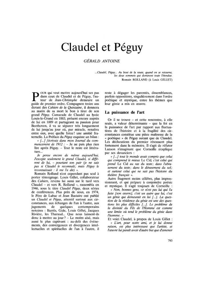Claudel et Péguy
 – page 1
