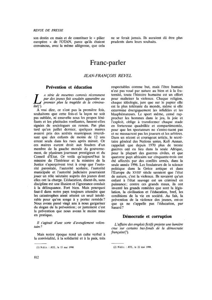 Franc-parler
 – page 1