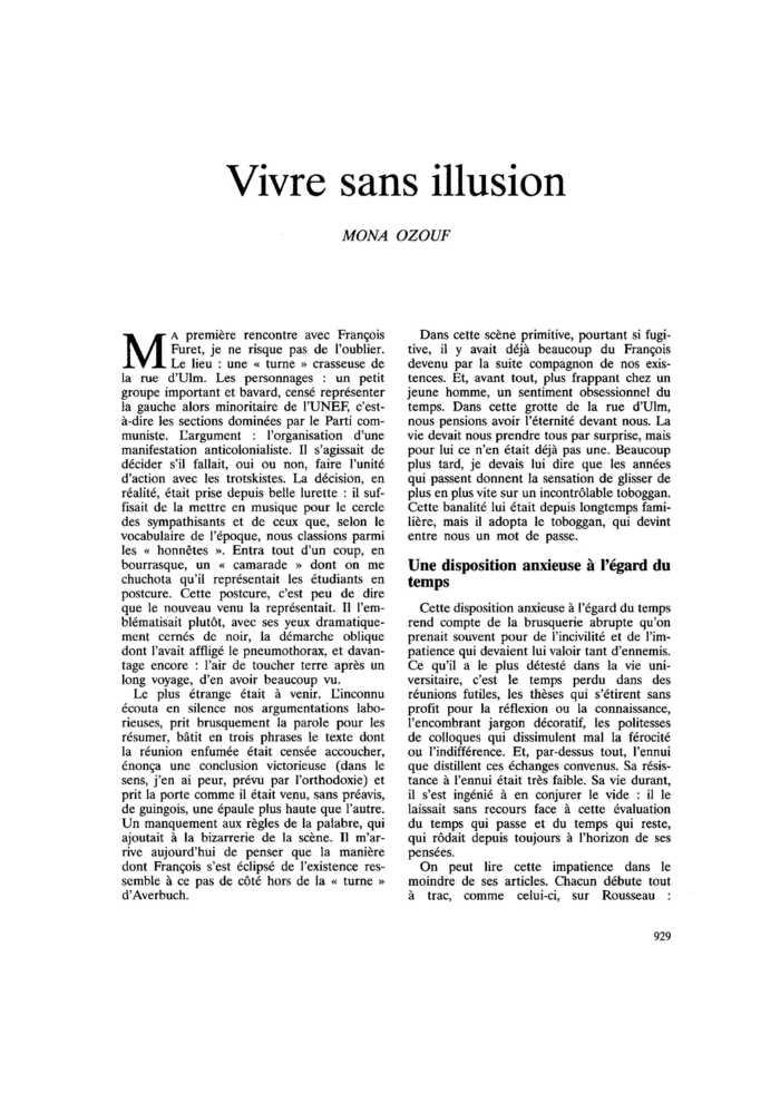 Vivre sans illusion
 – page 1