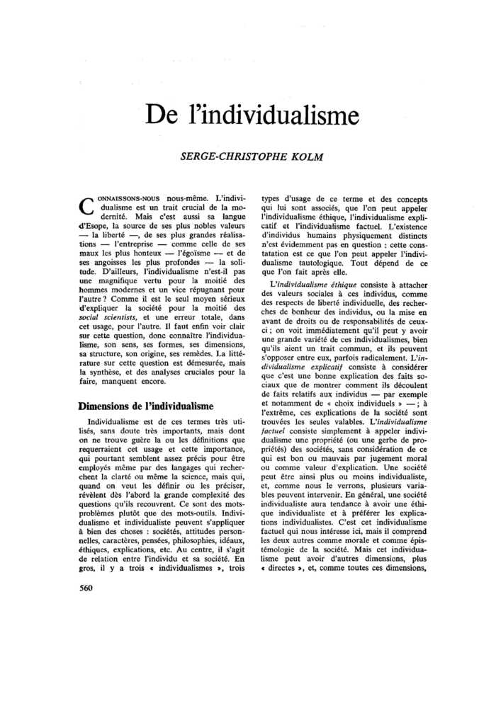 De l’individualisme
 – page 1