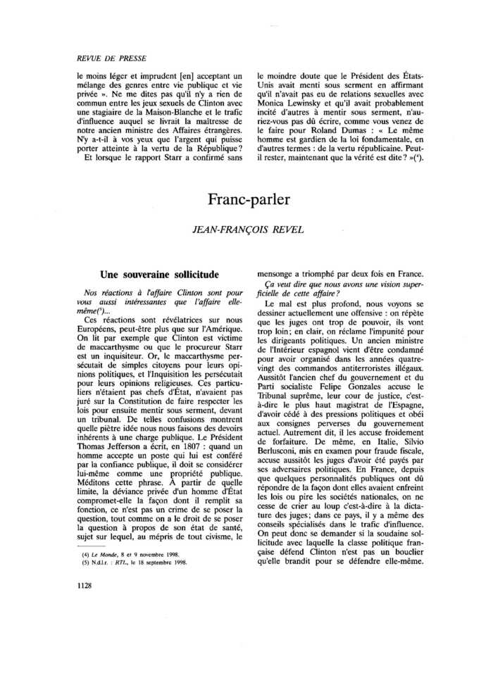 Franc-parler
 – page 1