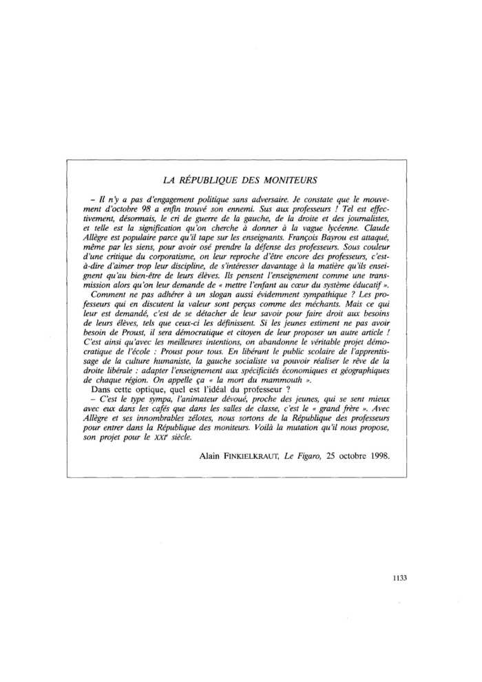 LA RÉPUBLIQUE DES MONITEURS
 – page 1