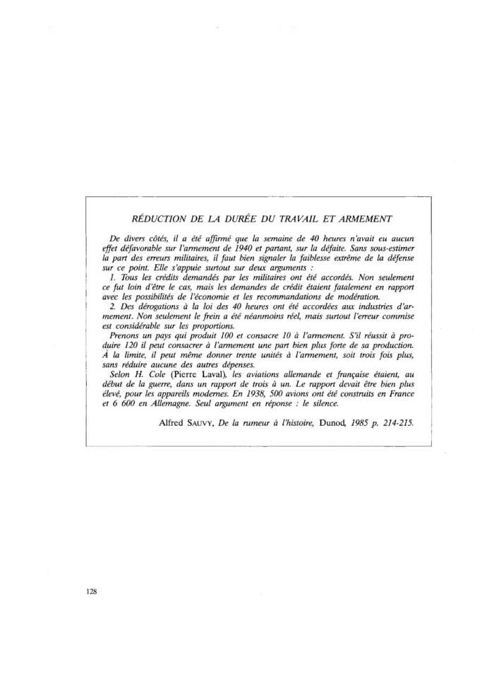 RÉDUCTION DE LA DURÉE DU TRAVAIL ET ARMEMENT
 – page 1