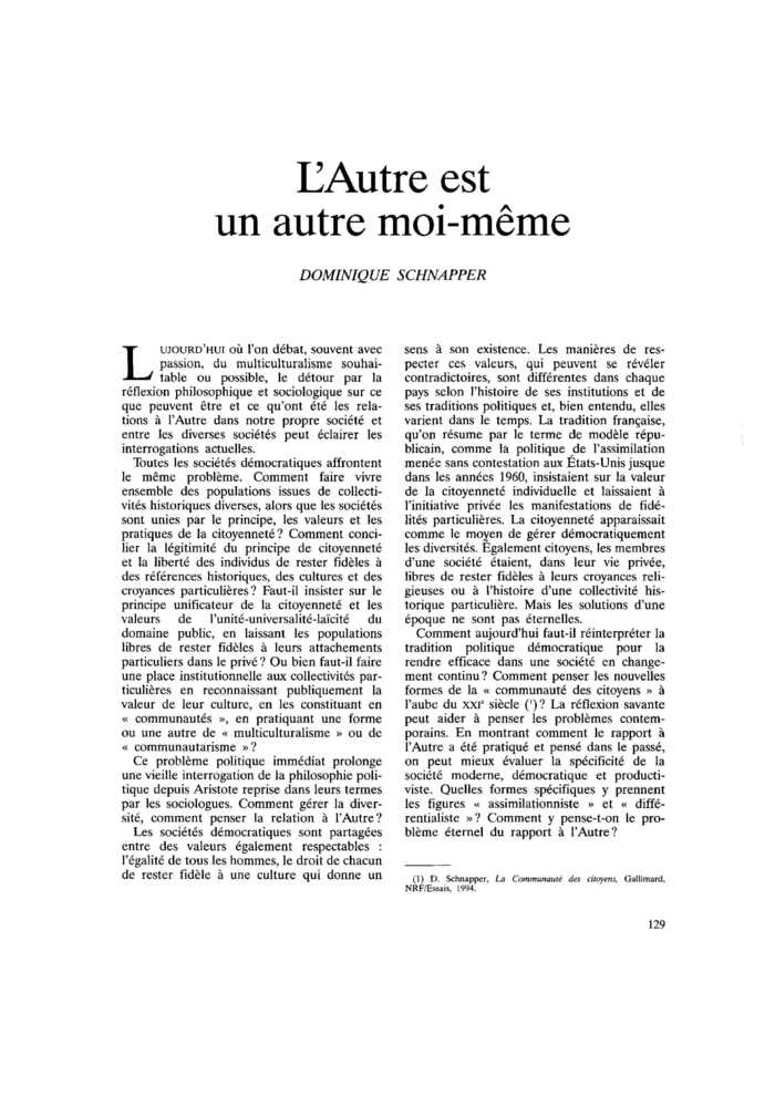 L’Autre est un autre moi-même
 – page 1