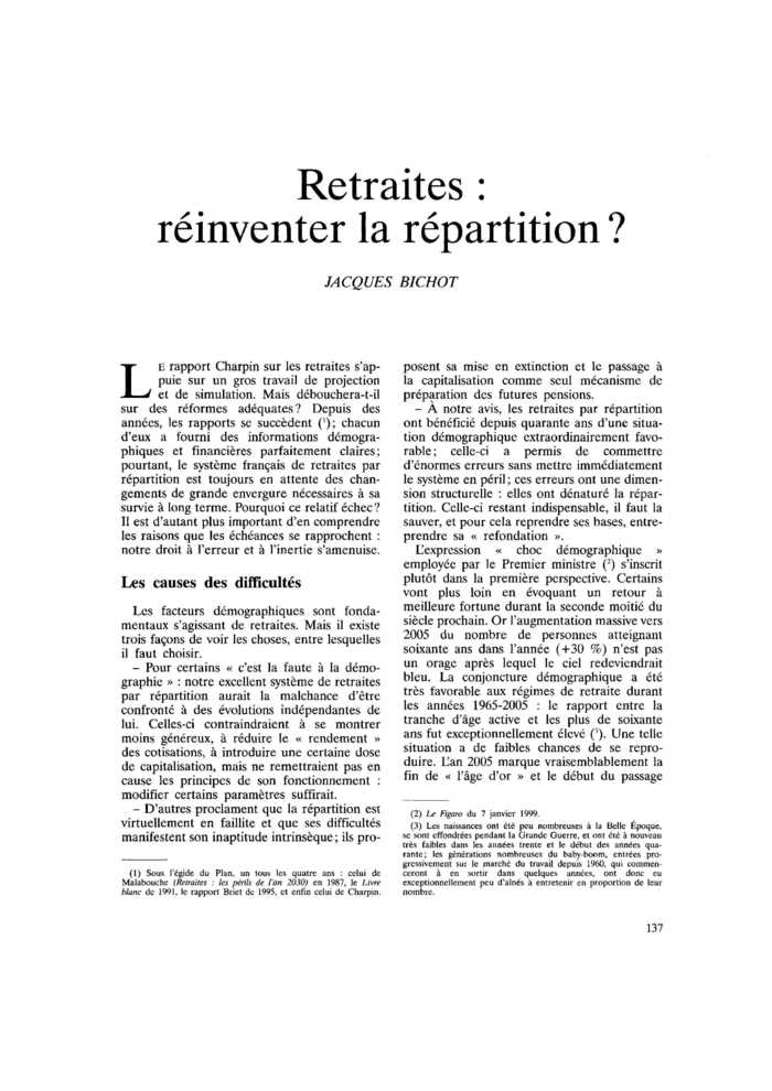 Retraites : réinventer la répartition ?
 – page 1