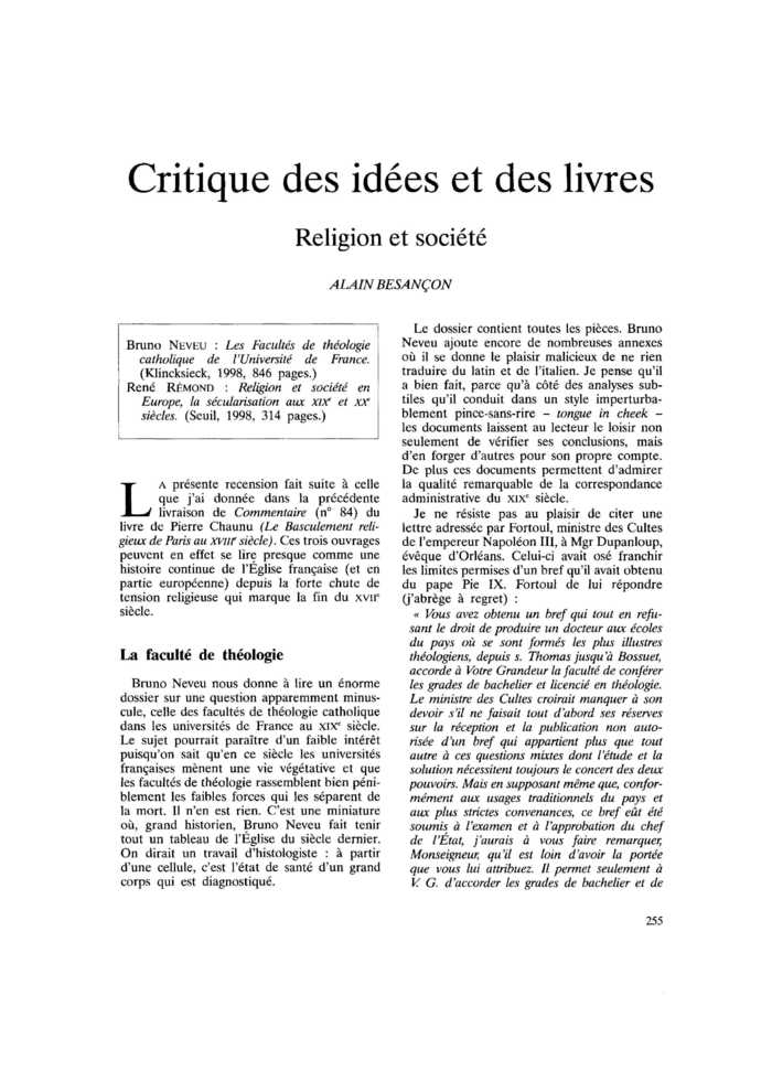 Religion et société
 – page 1