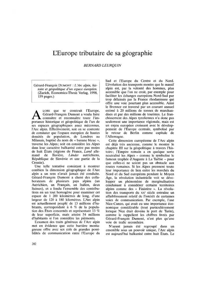 L’Europe tributaire de sa géographie
 – page 1