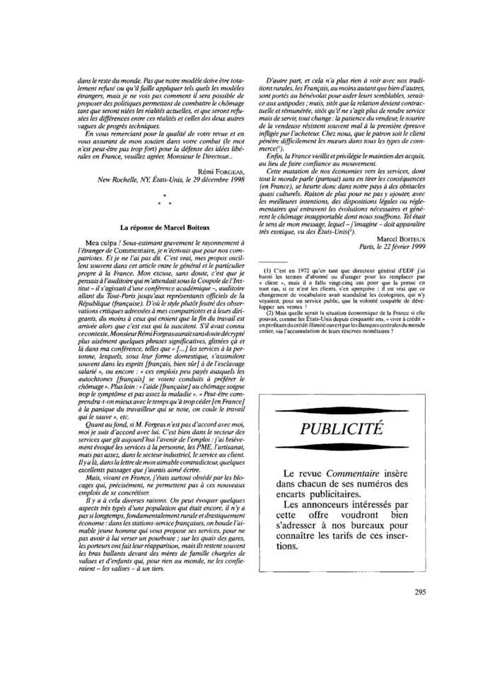 La réponse de Marcel Boiteux
 – page 1