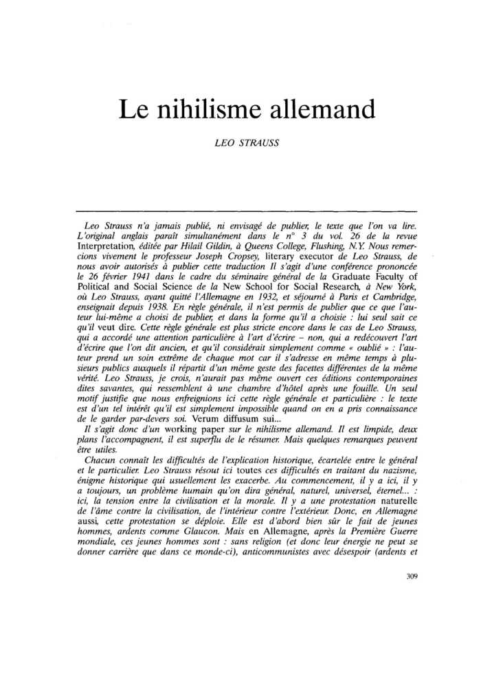Le nihilisme allemand
 – page 1
