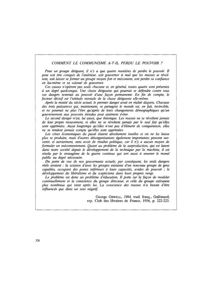COMMENT LE COMMUNISME A-T-IL PERDU LE POUVOIR ?
 – page 1