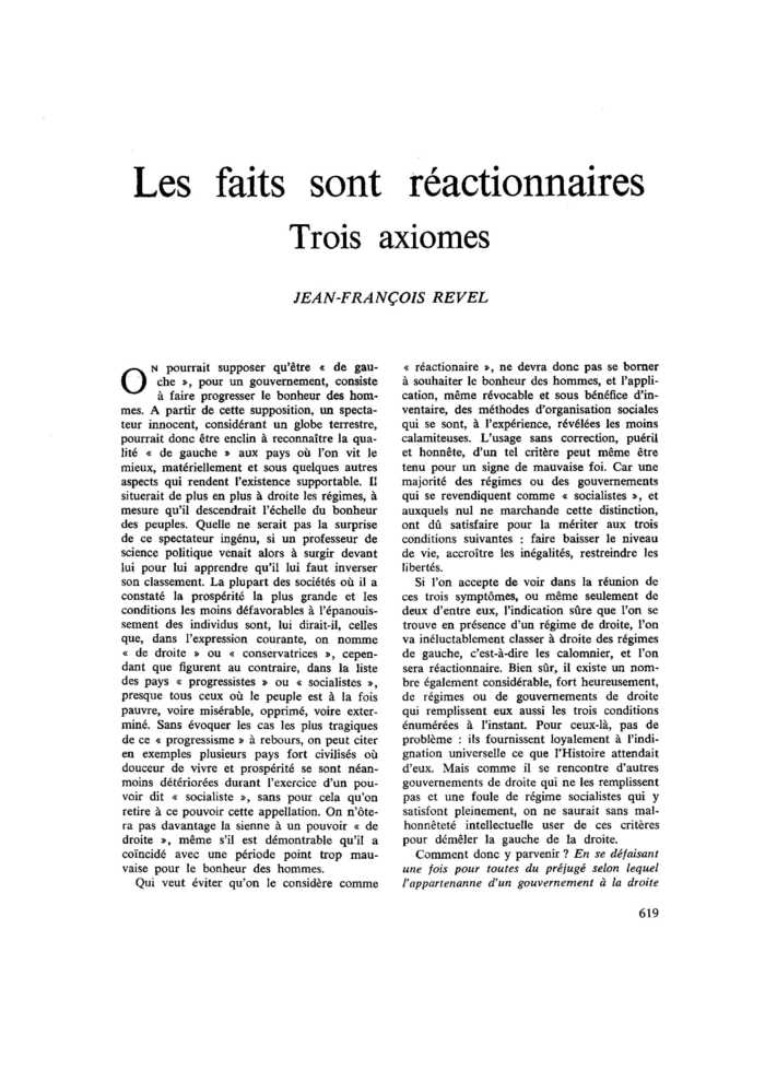 Les faits sont réactionnaires. Trois axiomes
 – page 1