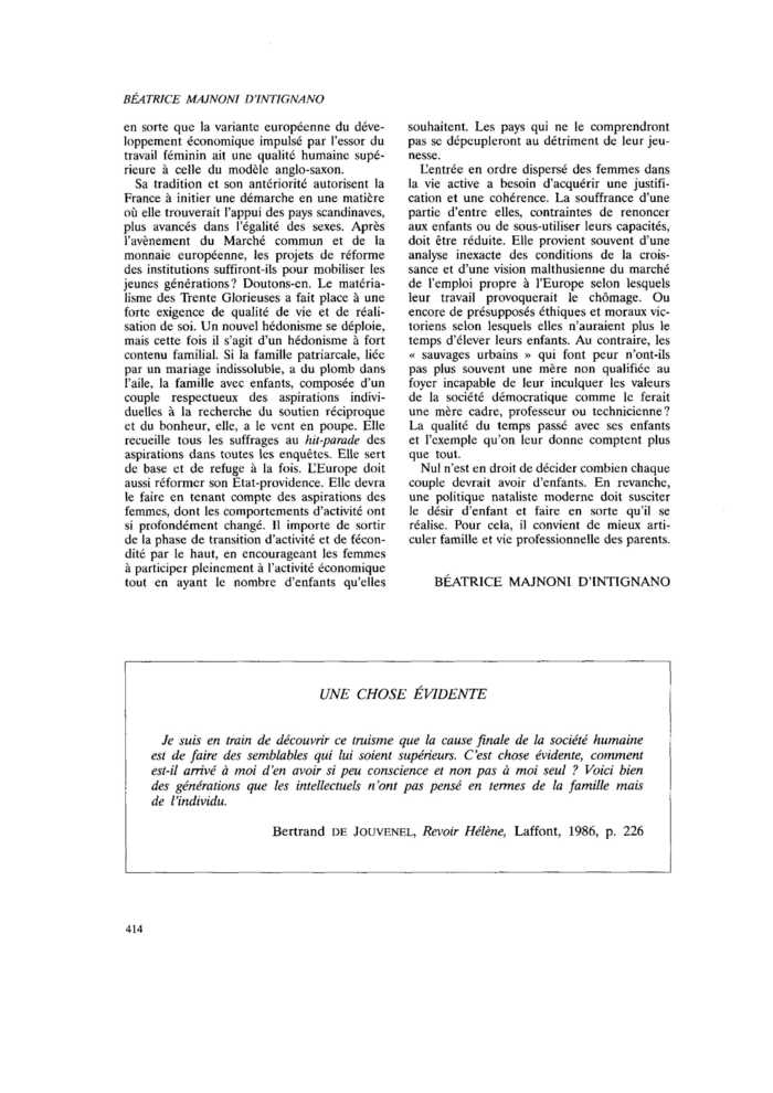 UNE CHOSE ÉVIDENTE
 – page 1
