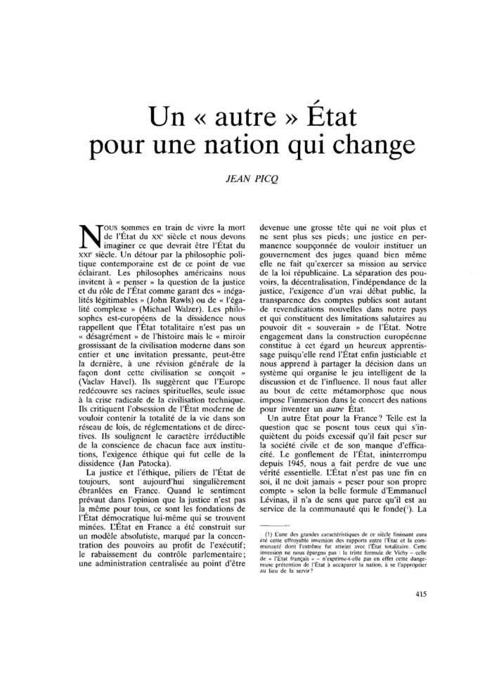 Un « autre » État pour une nation qui change
 – page 1