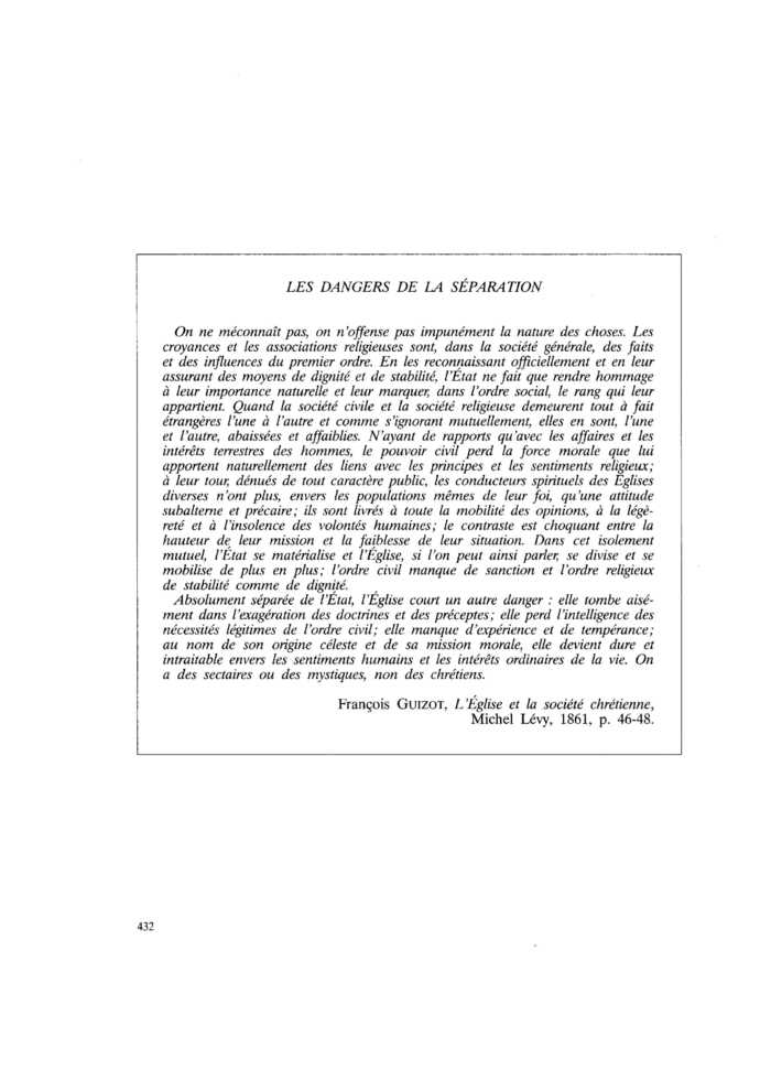 LES DANGERS DE LA SÉPARATION
 – page 1