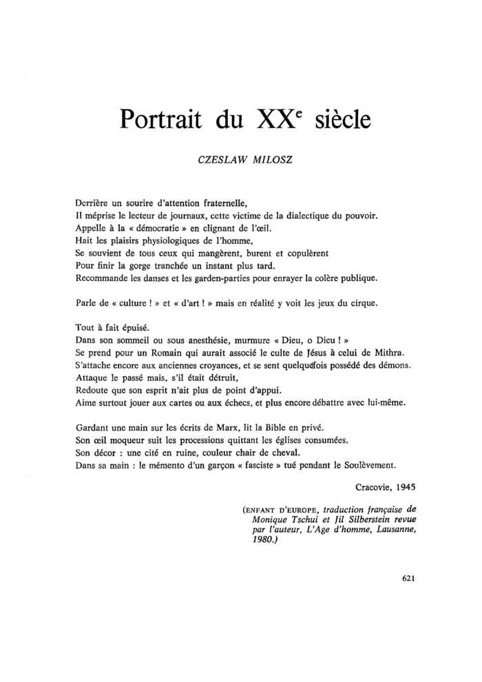 Portrait du XXe siècle
 – page 1