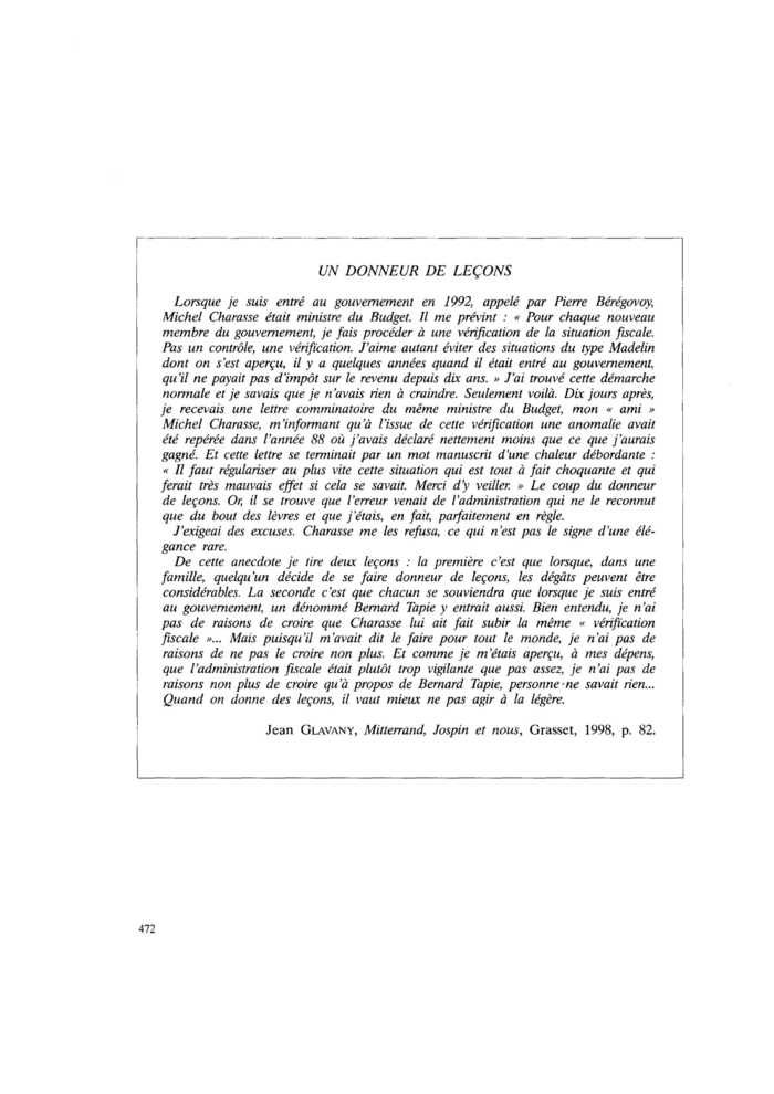 UN DONNEUR DE LEÇONS
 – page 1