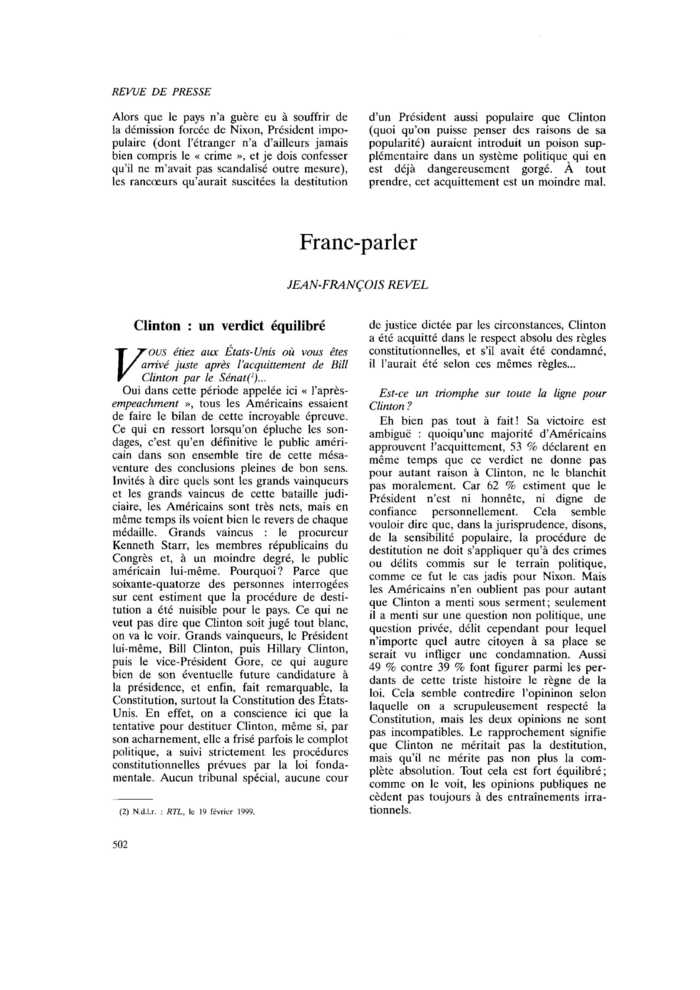 Franc-parler
 – page 1
