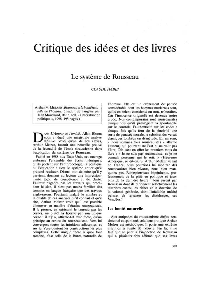 Le système de Rousseau
 – page 1