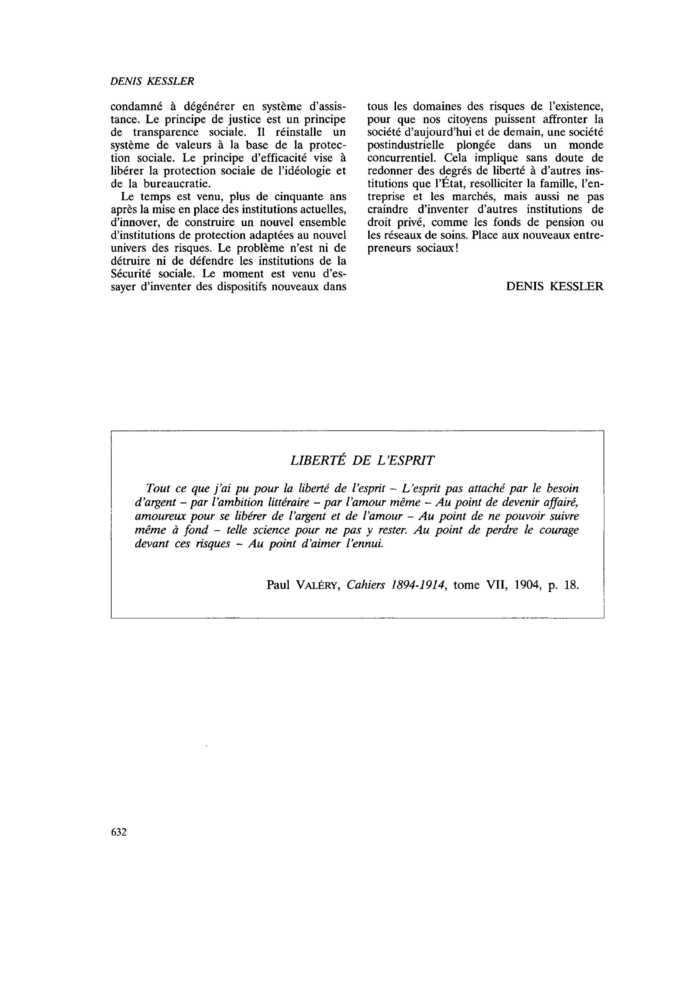 LIBERTÉ DE L’ESPRIT
 – page 1