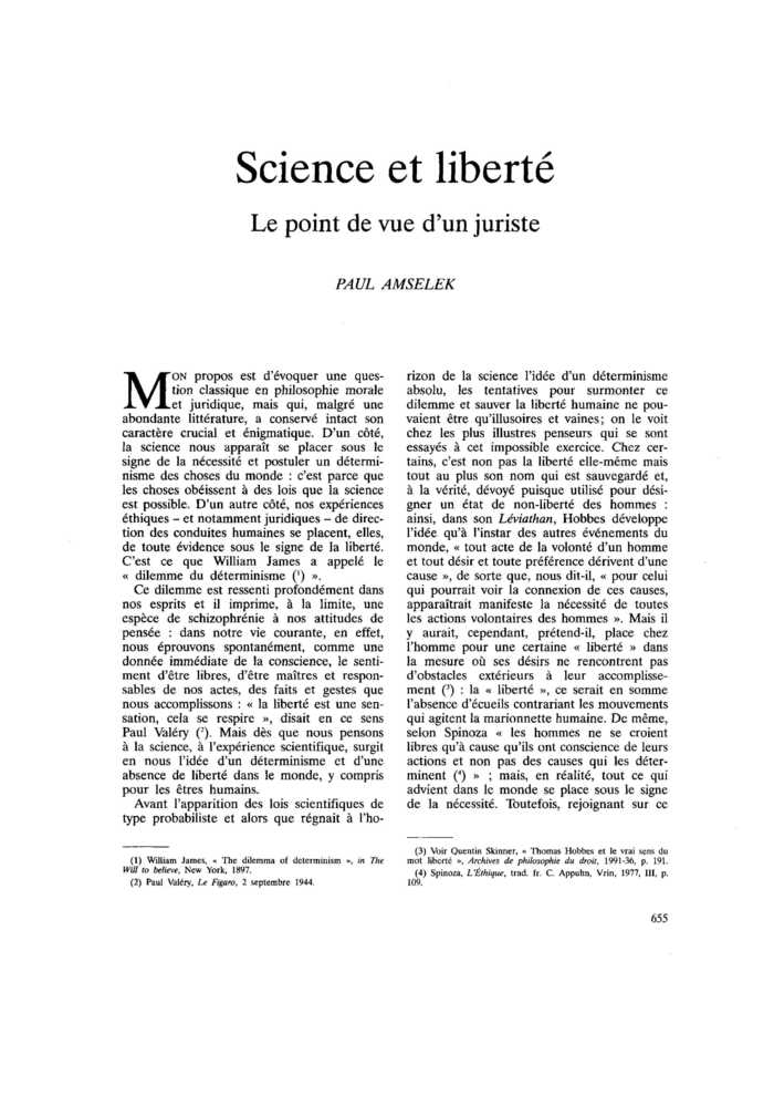 Science et liberté. Le point de vue d’un juriste
 – page 1